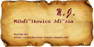 Mihálkovics Józsa névjegykártya